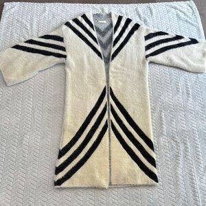 Anthropologie (Sleeping on Snow)Black and White Striped Cardigan Size S-M